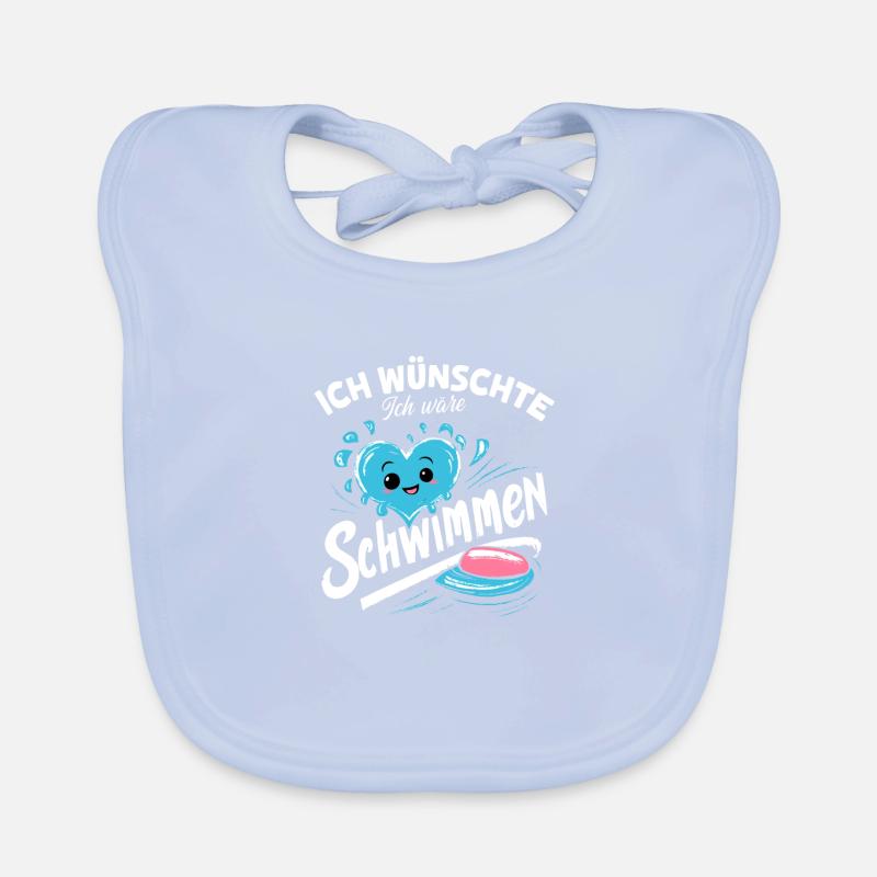 Ich wünschte Schwimmen Badeenthusiast Traum Baby Bio-Lätzchen