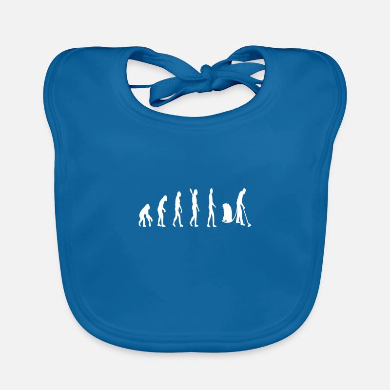 Evolution Hausmann Haushalt Ehemann Geschenkidee - Baby Bio-Lätzchen - Pfauenblau