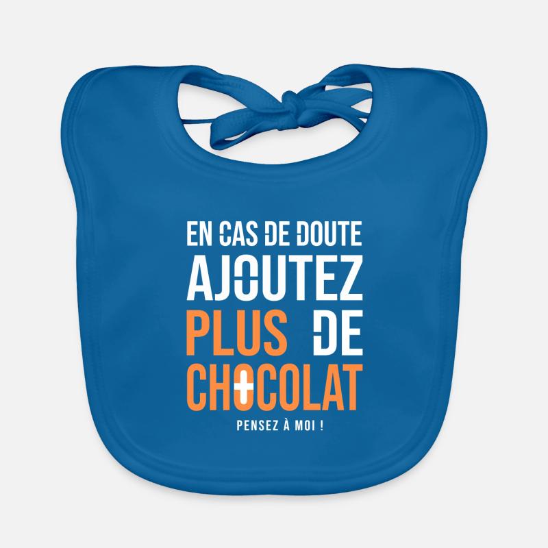 Tshirt Humour chocolat drôle Plus de chocolat Bavoir bio Bébé
