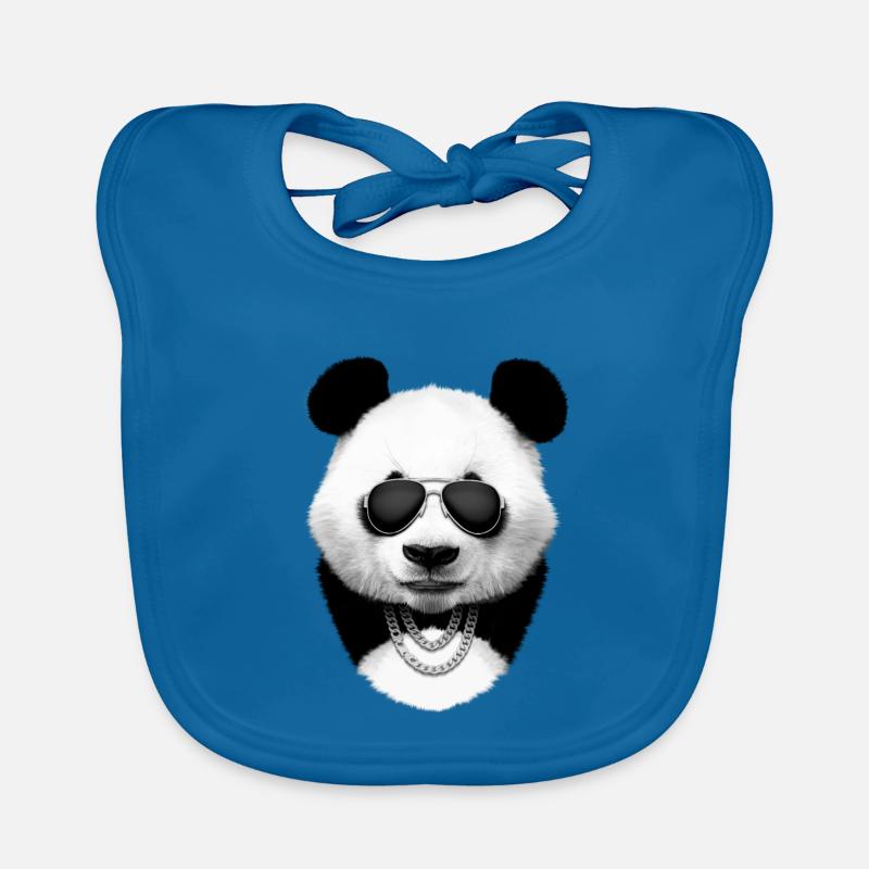 Panda in black Organic Baby Bibs