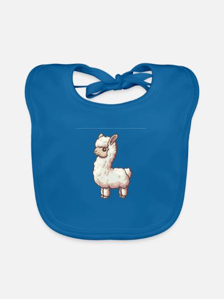 Alpaka Lama für Alpakaliebhaber - Baby Bio-Lätzchen - Pfauenblau