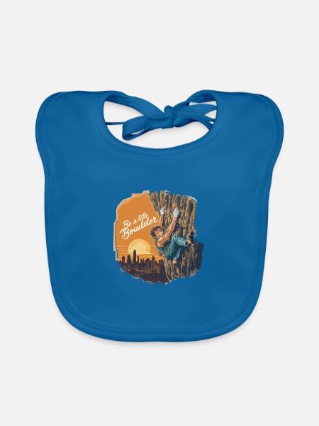 Be a little Boulder für einen Kletterer Boulder - Baby Bio-Lätzchen - Pfauenblau