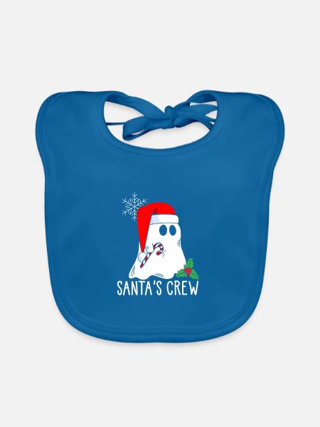 Weihnachtsmann Crew Geist Weihnachtskostüm - Baby Bio-Lätzchen - Pfauenblau