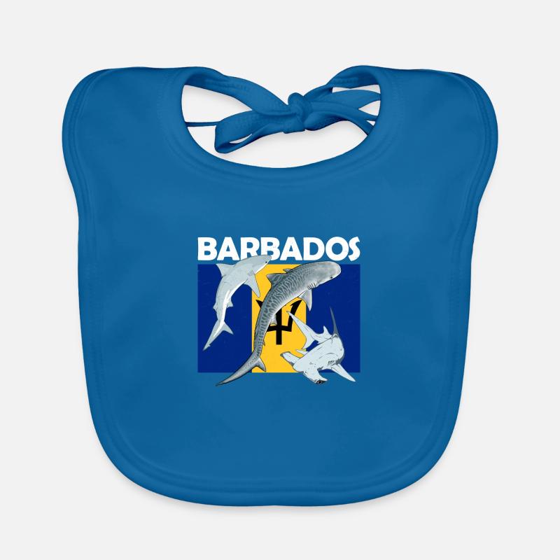 Drapeau de la Barbade Requin tigre Requin marteau Bavoir bio Bébé