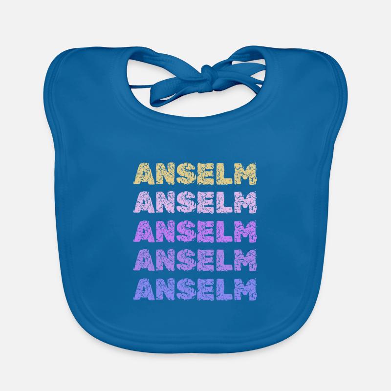 First name Anselm Organic Baby Bibs