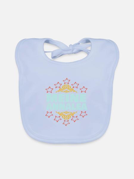 Mädchen Annalea - Baby Bio-Lätzchen - sky Blue - Vorne