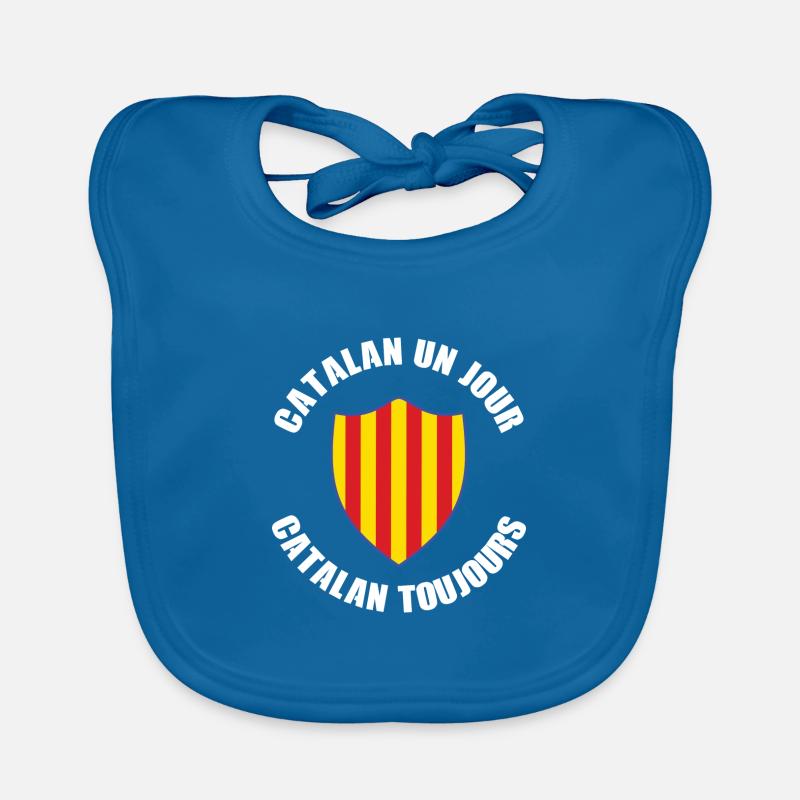 Catalan toujours - Bavoir bio Bébé - bleu paon