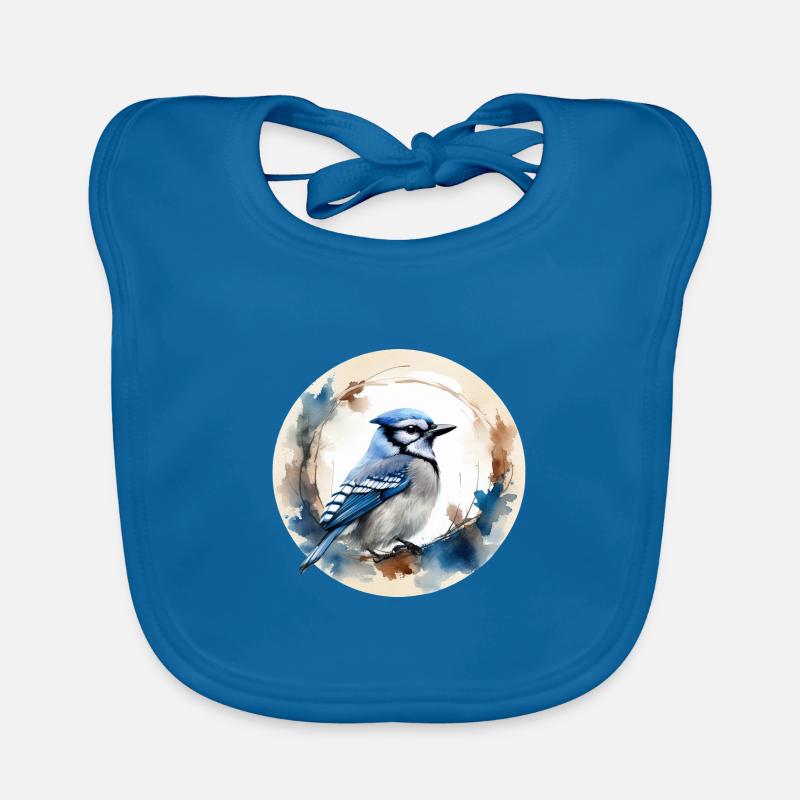 Blue jay bird Organic Baby Bibs