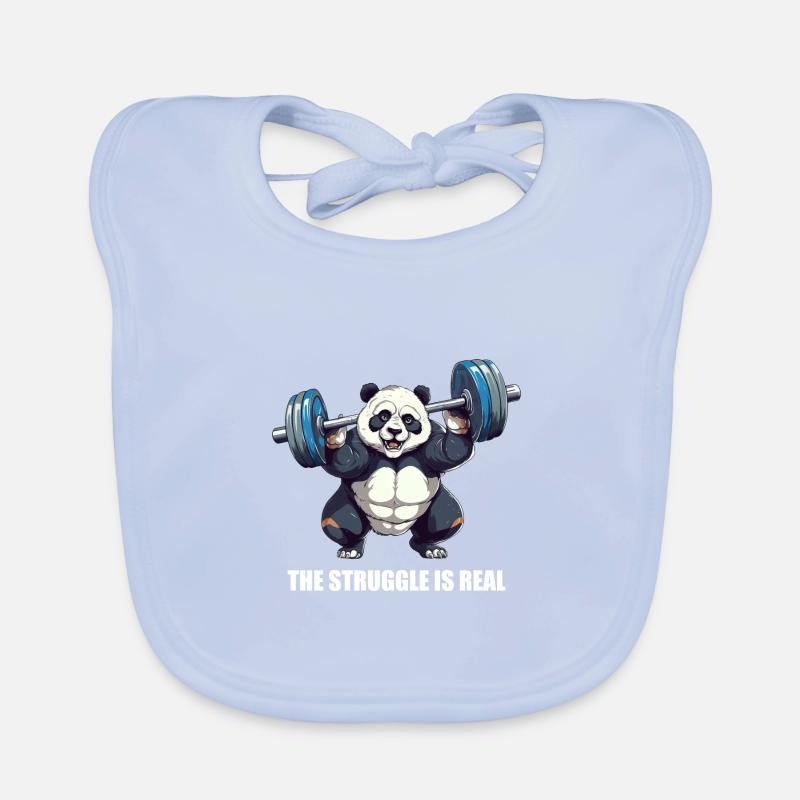 Panda Hantel Workout the struggle is real Baby Bio-Lätzchen