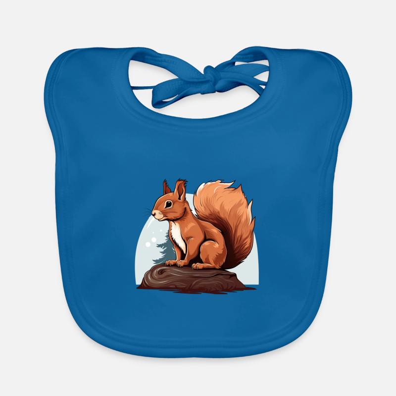 Herbst Eichhörnchen Wald Szene Baby Bio-Lätzchen