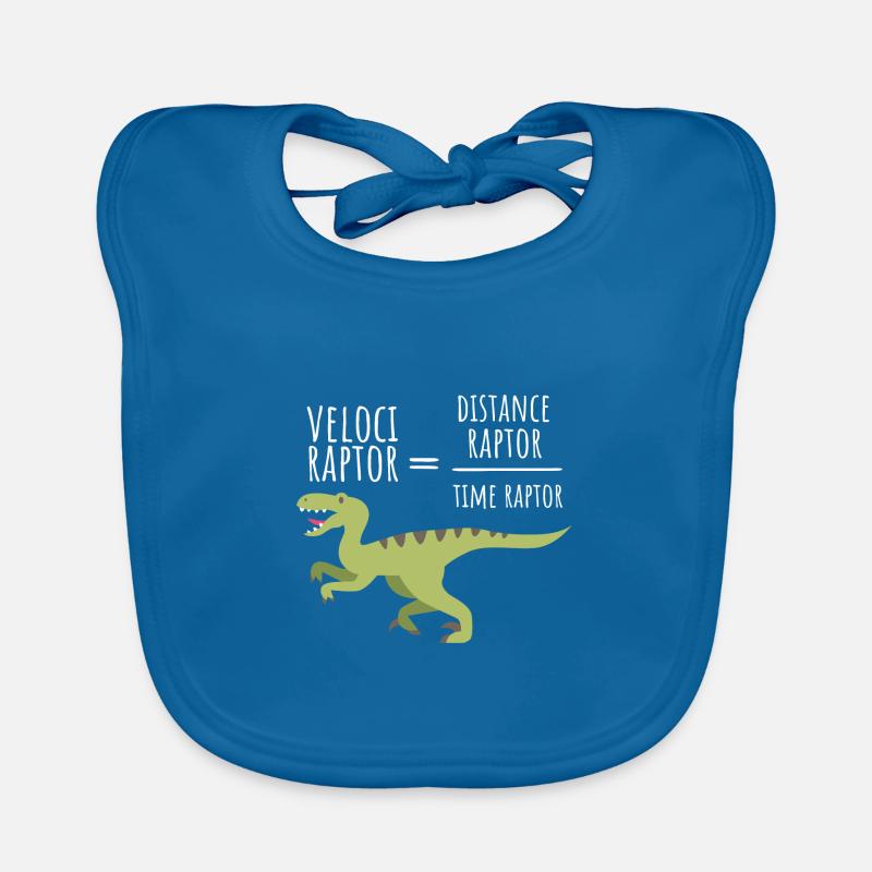 Velociraptor - Physique - Bavoir bio Bébé - bleu paon