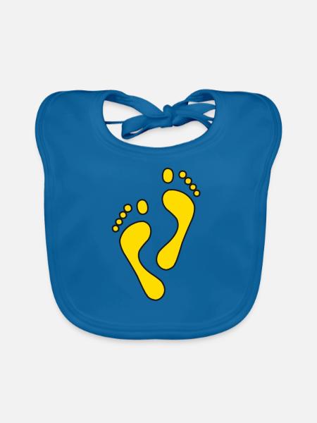 Feet - Baby Bio-Lätzchen - Pfauenblau - Vorne