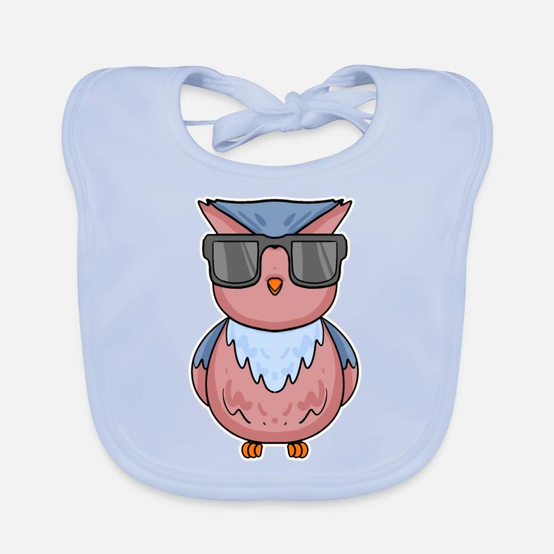 Eule mit Brille Baby Bio-Lätzchen