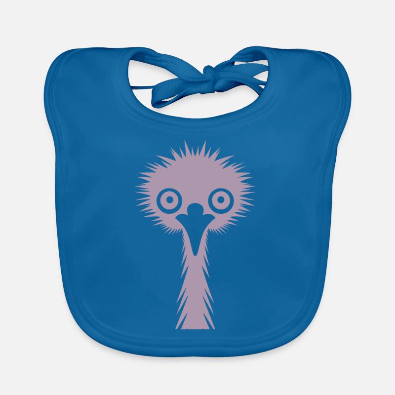Silhouette gracieuse : émeu et autruche en silhouette Bavoir bio Bébé