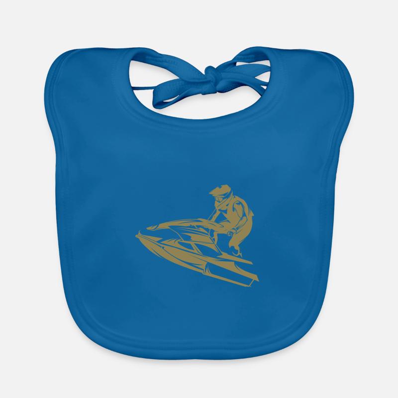 Fast-paced jet ski in silhouette Organic Baby Bibs