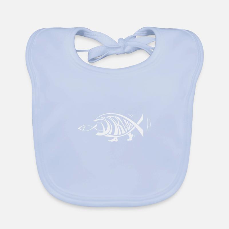 Darwin Fish Eating Jesus Fish Funny Evolution Organic Baby Bibs