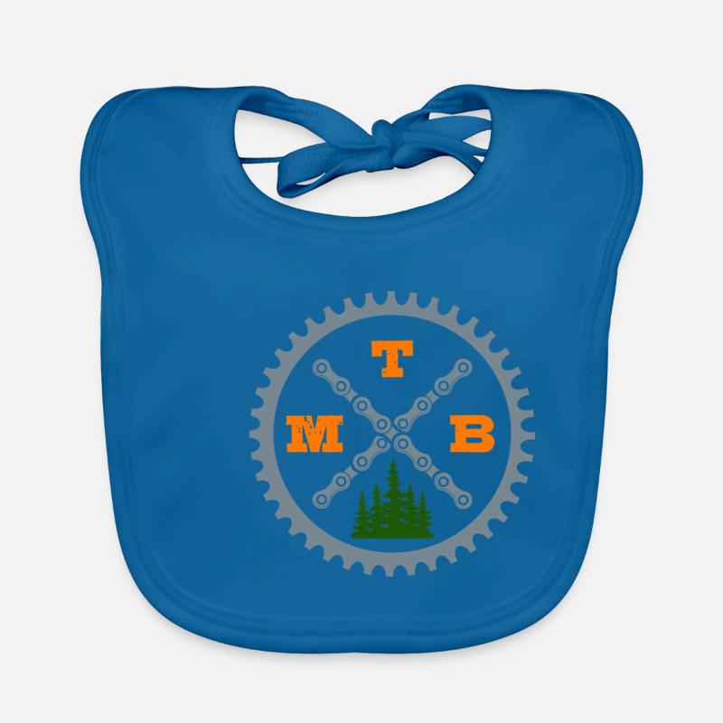 Vélo VTT - Bavoir bio Bébé - bleu paon