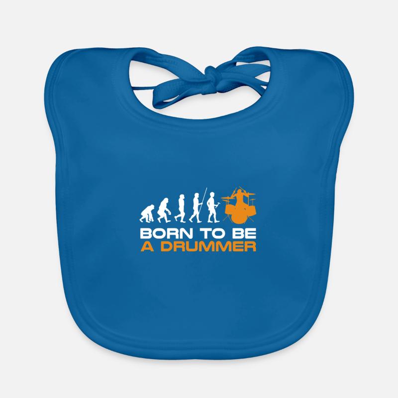 Drum Shirt Cadeau de batteur · Evolution - Bavoir bio Bébé - bleu paon