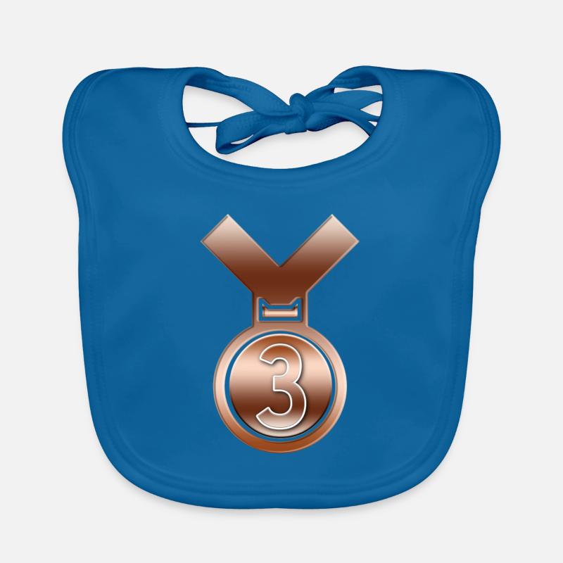 3rd Place Bronze achievement award medal Organic Baby Bibs