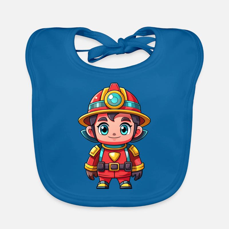 Held in Rot der Feuerwehrmann Baby Bio-Lätzchen