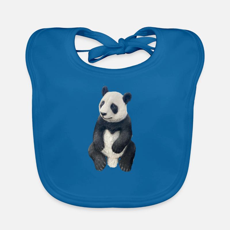 Panda - Bavoir bio Bébé - bleu paon
