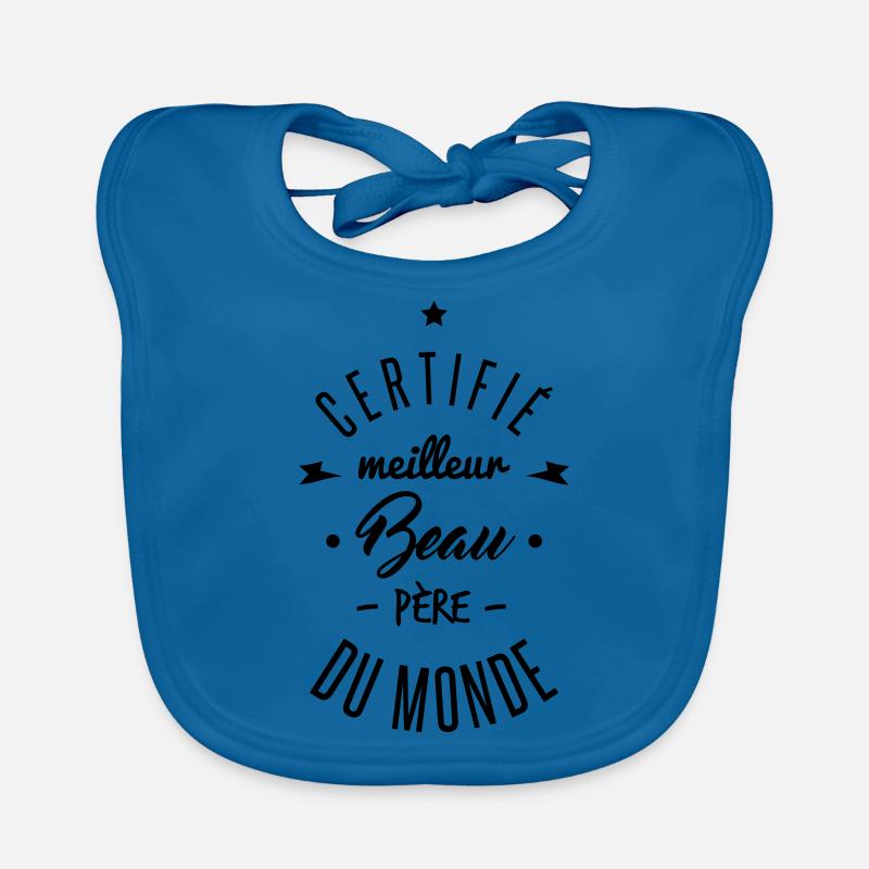 meilleur beau père - Bavoir bio Bébé - bleu paon