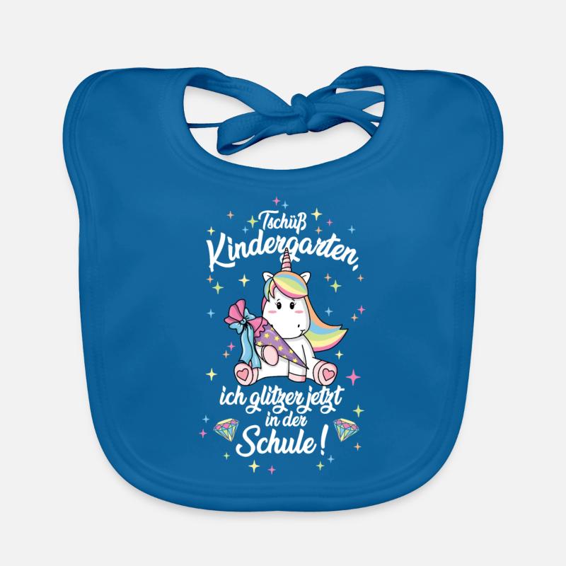 Tschüss Kindergarten Einhorn Einschulung Baby Bio-Lätzchen