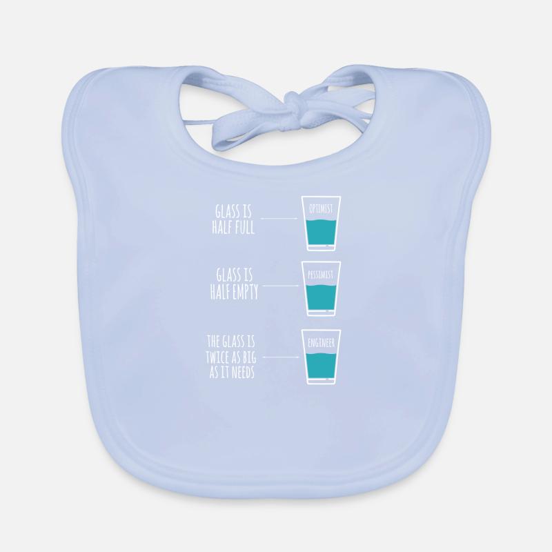 Engineer Humor Optimist Pessimist Engineer Joke Organic Baby Bibs