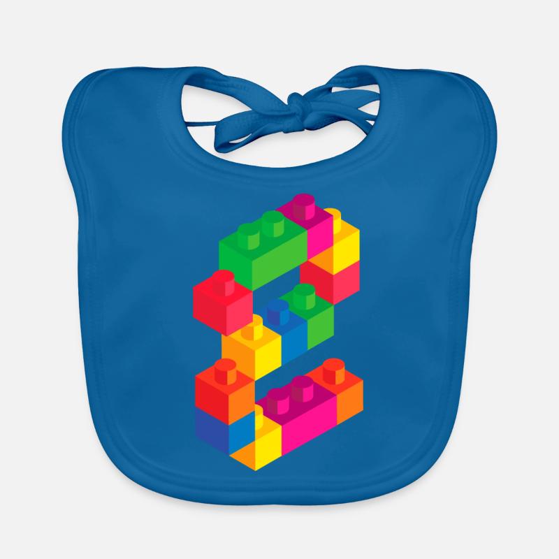 Cute Block Building 2nd Birthday Gift 2 Year Old Organic Baby Bibs