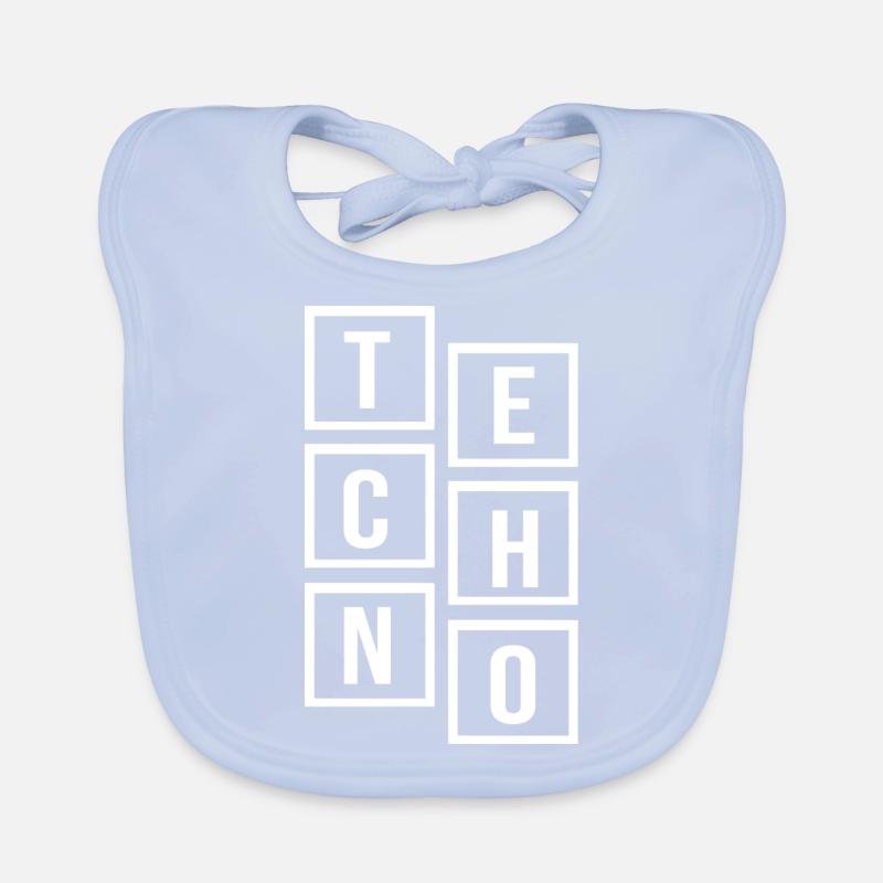 techno square music Organic Baby Bibs