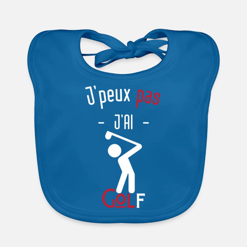 J'peux pas j'ai golf - Bavoir bio Bébé - bleu paon