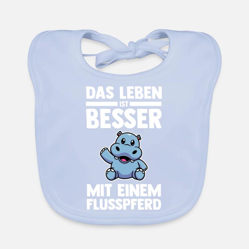 Nilpferd Flusspferd Baby Bio-Lätzchen