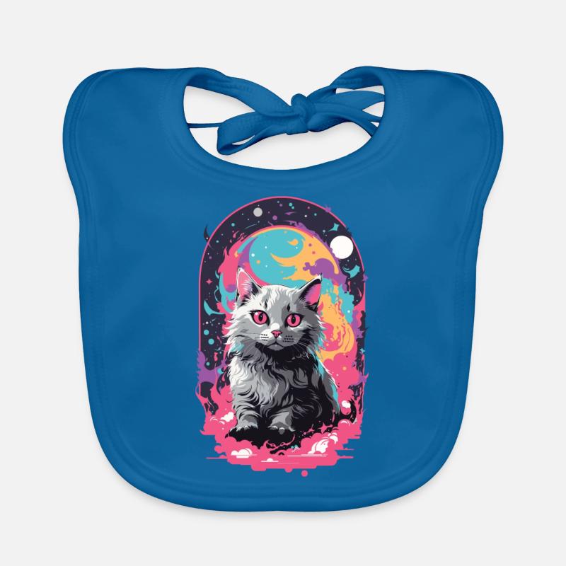 Katze Goth Pastel Psychedelisch Weirdcore Design Baby Bio-Lätzchen