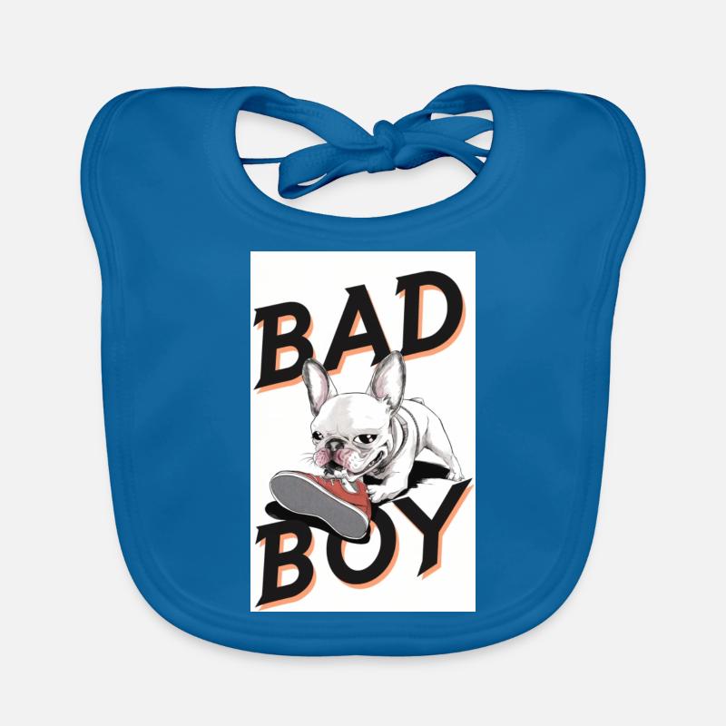 Bulldog devouring a shoe Organic Baby Bibs