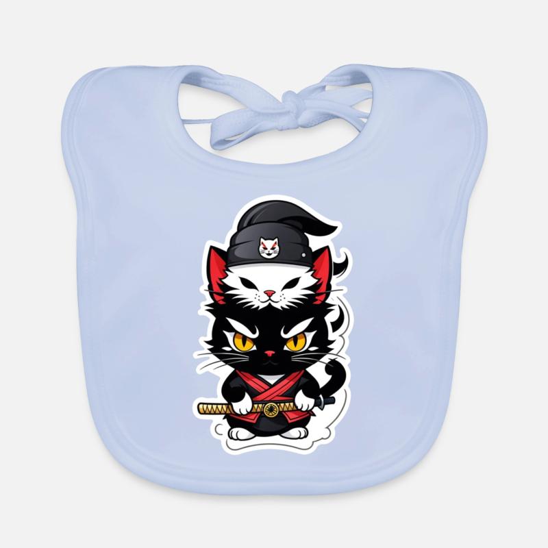 Ninja Katze - Samurai Kätzchen Baby Bio-Lätzchen