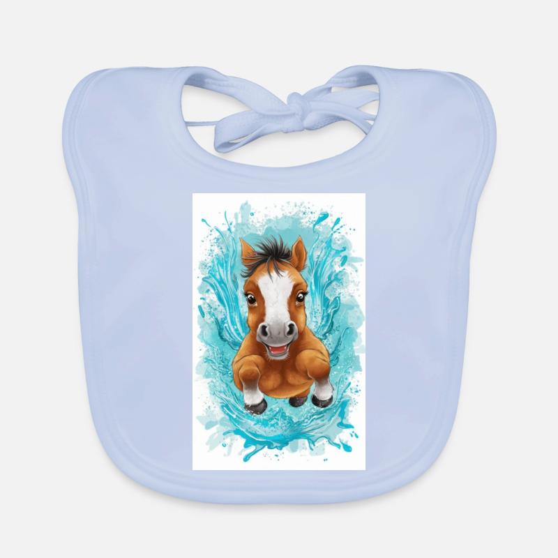 Petit cheval flottant Bavoir bio Bébé