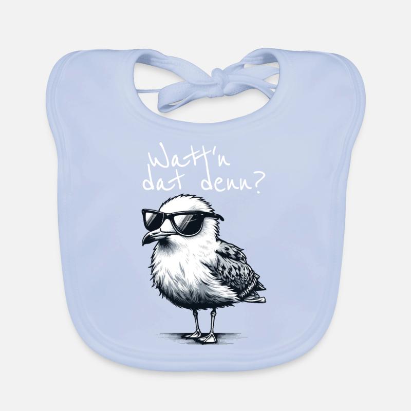 Watt'n dat denn Coole Möwe Nordsee Spruch Organic Baby Bibs