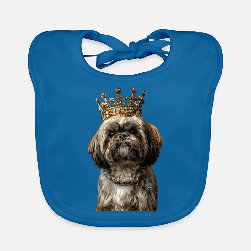 Shih Tzu - Baby Bio-Lätzchen - Pfauenblau