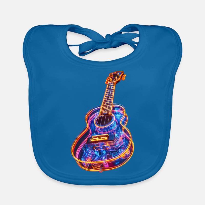Ukulele - Baby Bio-Lätzchen - Pfauenblau