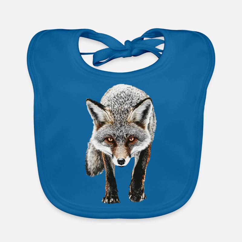 Fuchs - Baby Bio-Lätzchen - Pfauenblau