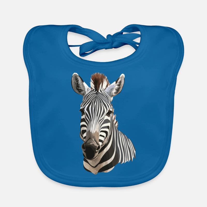 Zebra - Baby Bio-Lätzchen - Pfauenblau