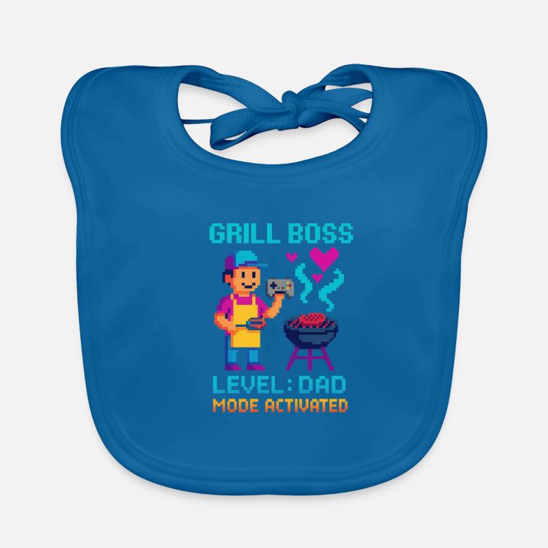 Grill Dad Mode Activé Grilling Father Gaming Bavoir bio Bébé