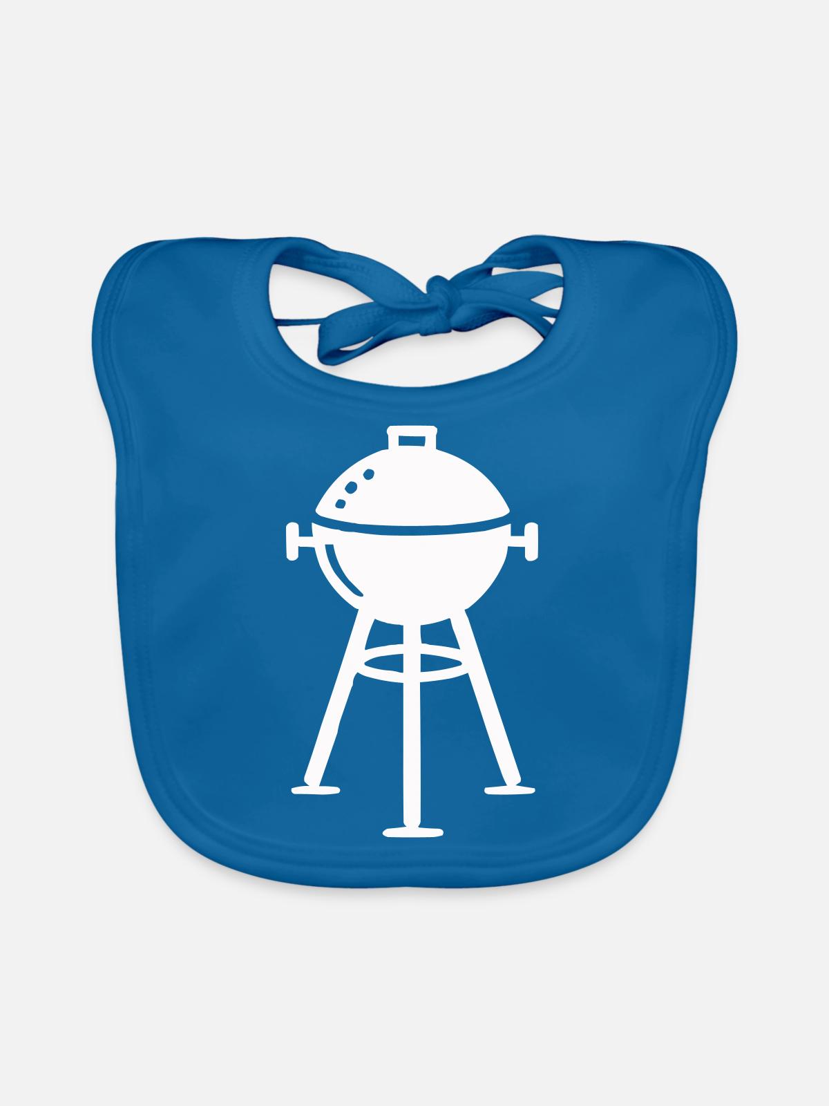 grill - Baby Bio-Lätzchen - Pfauenblau - Vorne