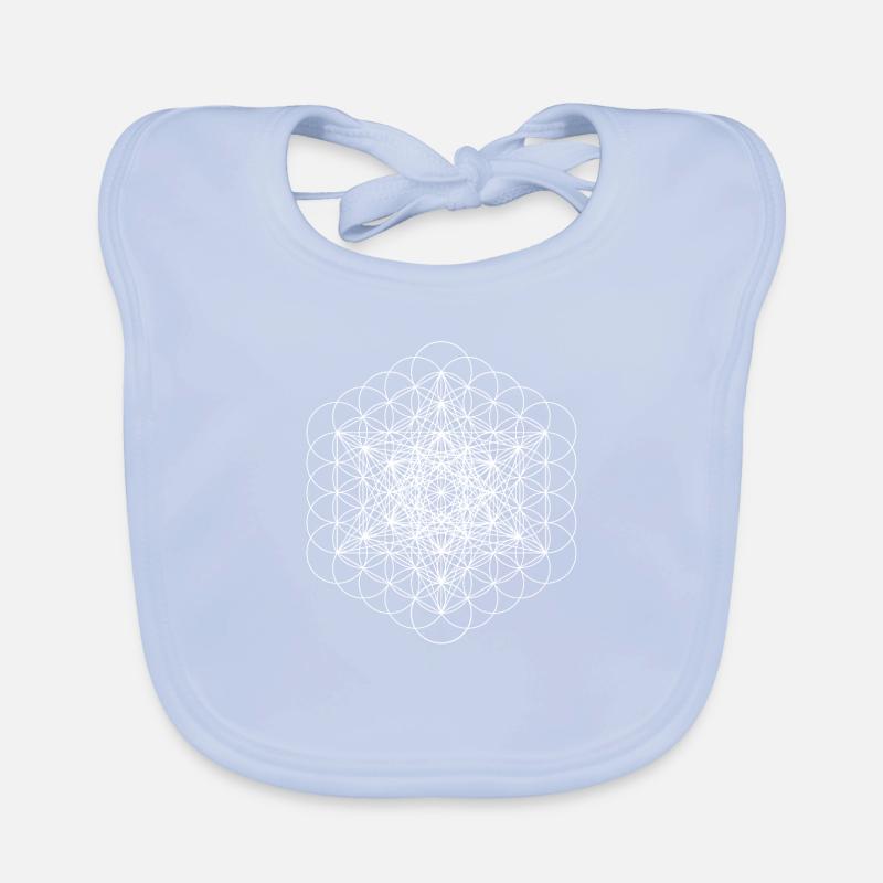 metatrons cube white Organic Baby Bibs