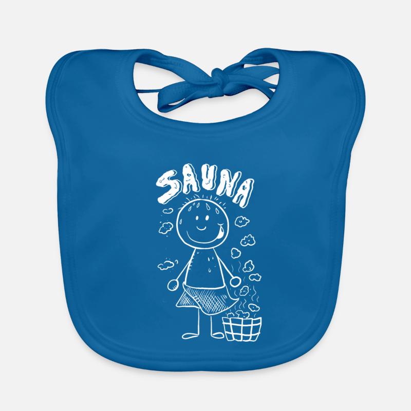 Dampf Sauna Strichmännchen Baby Bio-Lätzchen