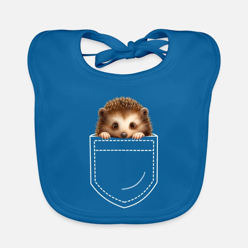 Igel - Baby Bio-Lätzchen - Pfauenblau