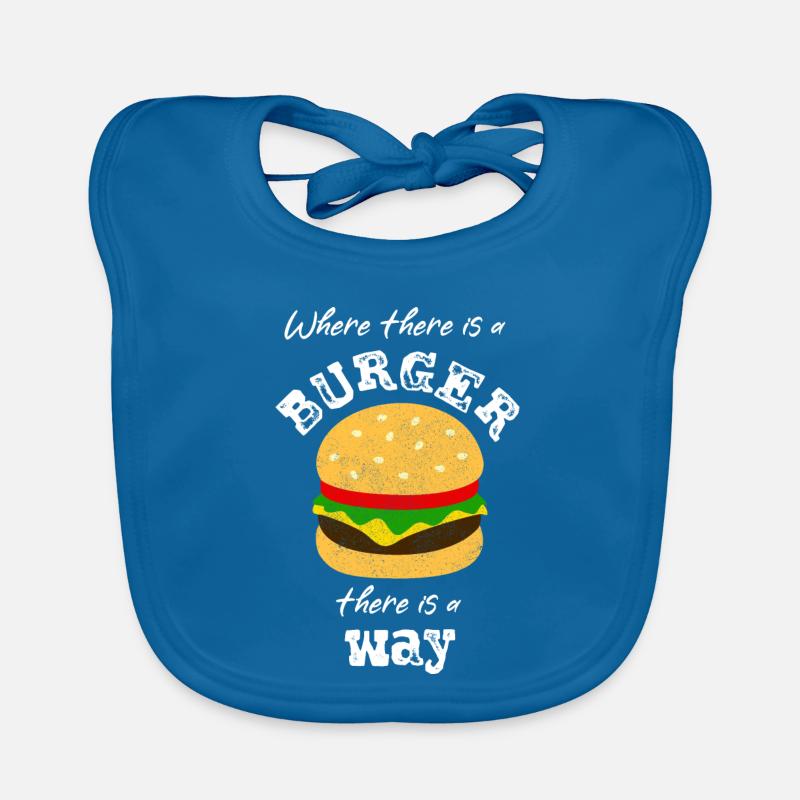 Burger Hamburger - Baby Bio-Lätzchen - Pfauenblau