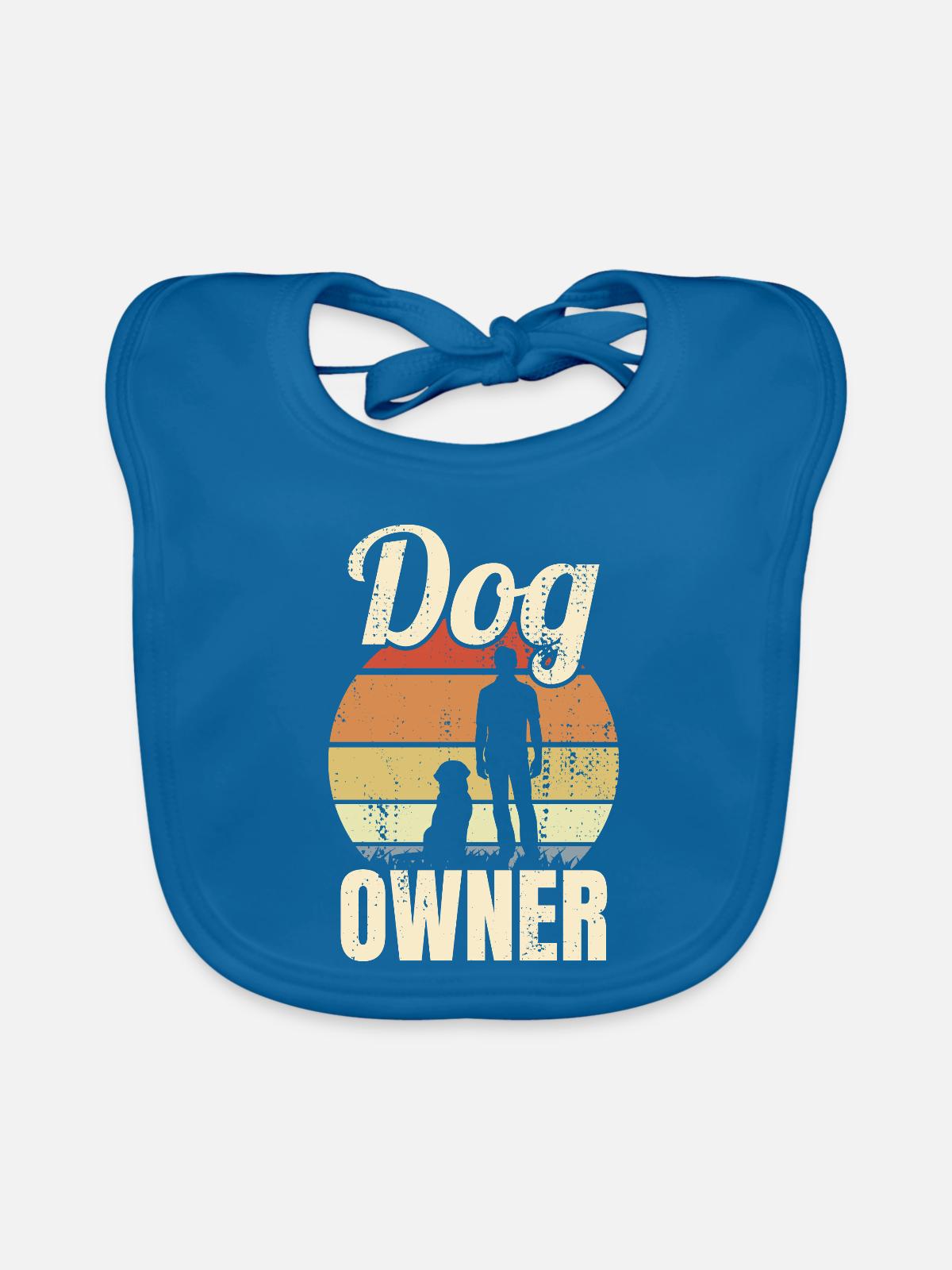 Hundehalter - Baby Bio-Lätzchen - Pfauenblau - Vorne