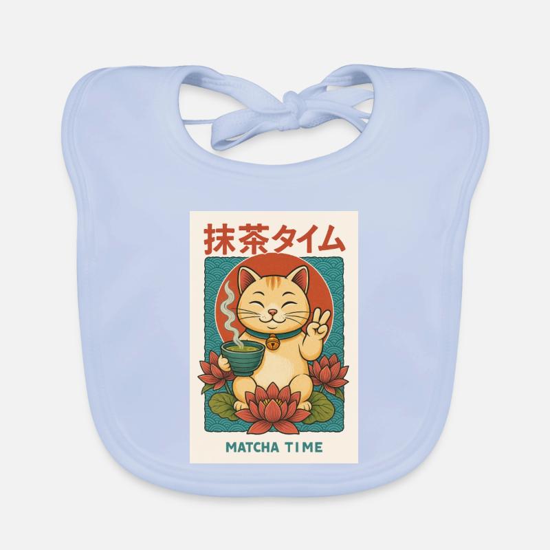 Cat Lover Meet Matcha Organic Baby Bibs