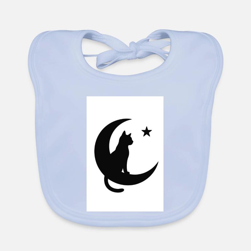 Moon cat on moon shadow Organic Baby Bibs